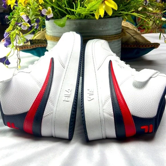 Fila shoes for men white and blue and red color size 12